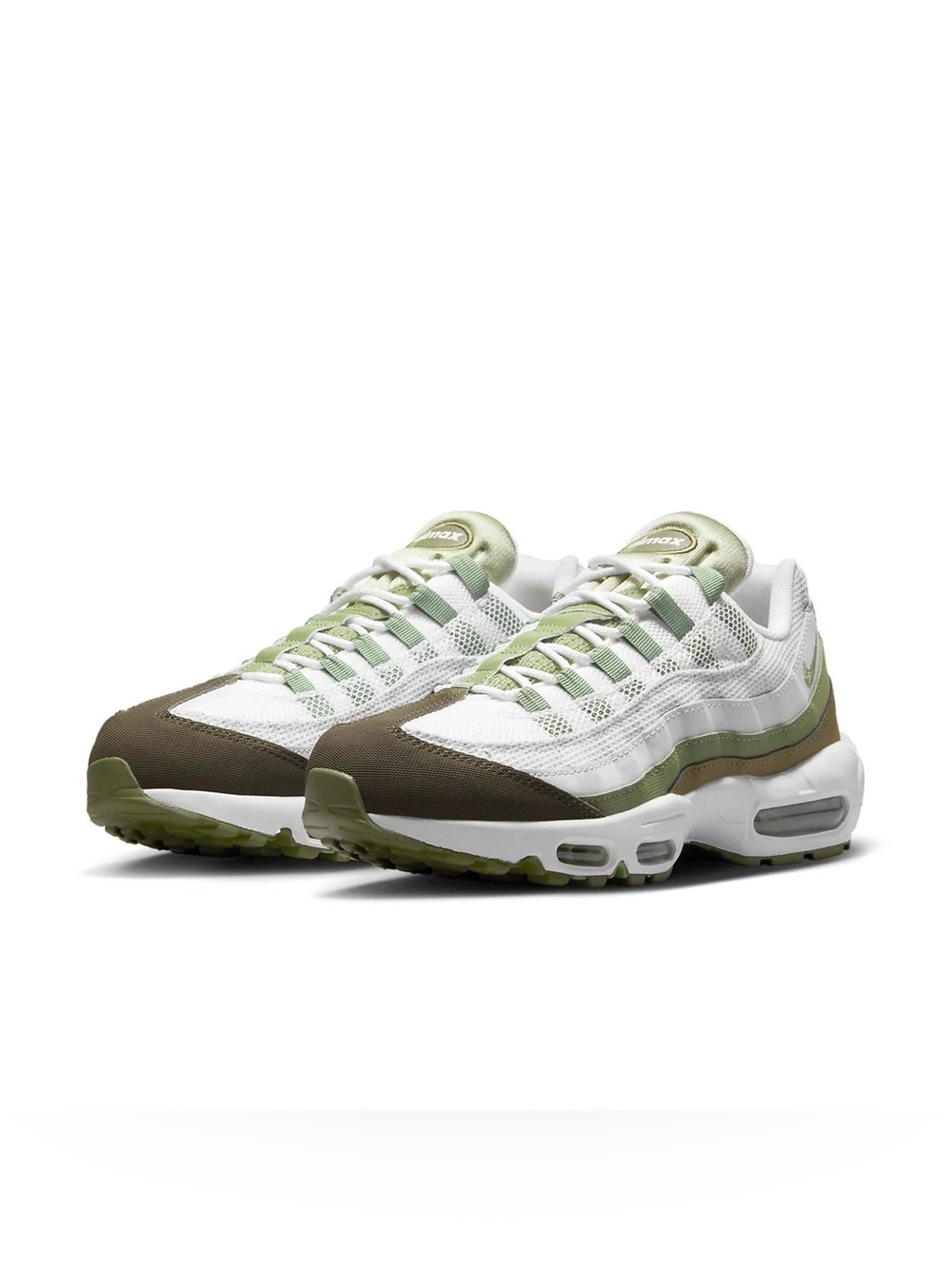 Nike Men's Air Max 95 Sneakers - White, Olive, Light Green